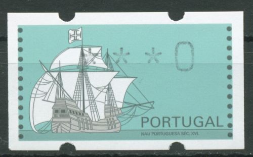 Portugal ATM 1993 Segelschiffe, 0-Druck, ATM 7 I postfrisch
