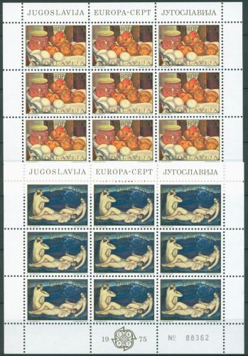 Jugoslawien 1975 Europa CEPT Gemälde Kleinbogen 1598/99 II. K postfr. (C93571)