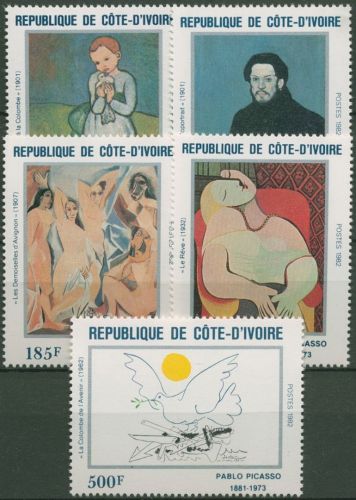 Elfenbeinküste 1982 Pablo Picasso Gemälde 741/45 A postfrisch