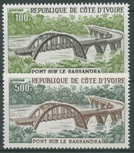 Elfenbeinküste 1974 Brücke über den Sassandra-Fluß 447/48 postfrisch