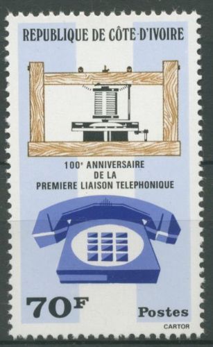 Elfenbeinküste 1976 100 Jahre Telefon 486 postfrisch