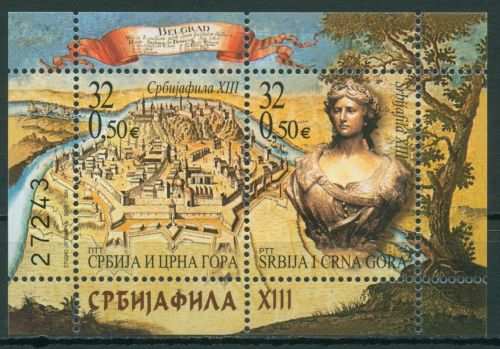 Jugoslawien 2003 SRBIJAFILA Bronzeskulptur Block 56 postfrisch (C66296)