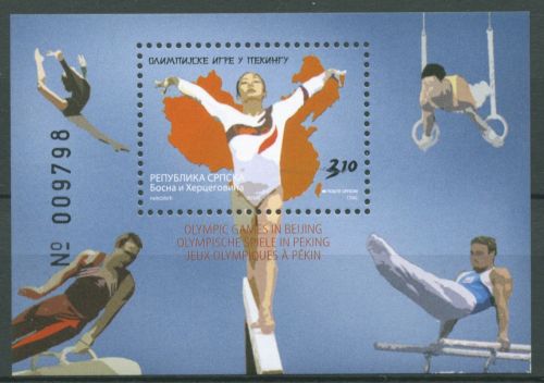 Bosnien (Serb.Republik) 2008 Olympia Peking Block 19 postfrisch (C66307)