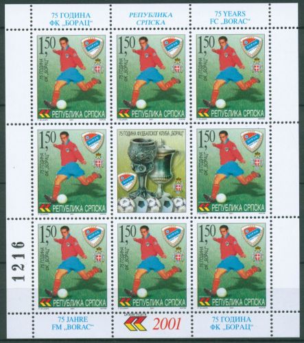 Bosnien-Herzegowina (Serb.Rep.) 2001 Fußball Banja Luka 229 K postfrisch(C66314)