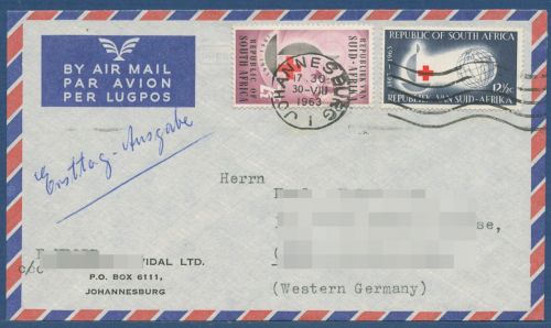 Südafrika 1963 100 Jahre Internationales Rotes Kreuz 314/15 FDC (X41530)