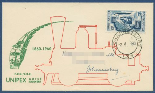 Südafrika 1960 100 Jahre Eisenbahn Lokomotiven 272 FDC (X41529)