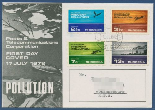 Rhodesien 1972 Verhindert Umweltverschmutzung 119/22 FDC (X41561)