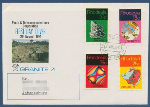 Rhodesien 1971 Geologischer Kongress Mineralien Gestein 114/17 FDC (X41560)