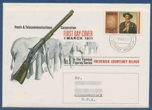 Rhodesien 1971 Forscher Frederick Courtney Selous 107 FDC (X41559)