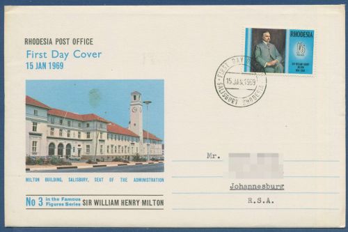 Rhodesien 1969 Ministerpräsident William Henry Milton 79 FDC (X41556)