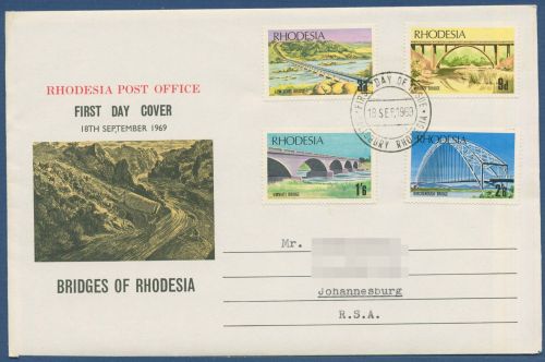 Rhodesien 1969 Brückenbau 84/87 FDC (X41553)