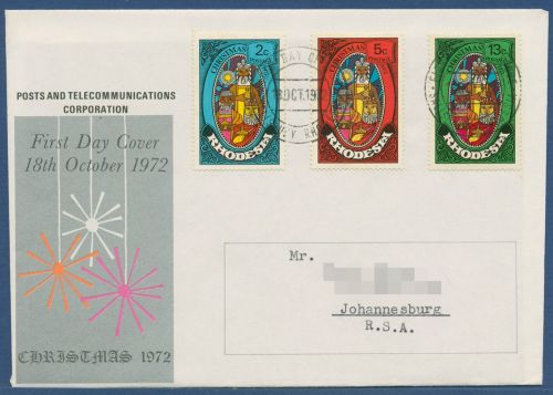Rhodesien 1972 Weihnachten die Heiligen Drei Könige 123/25 FDC (X41549)