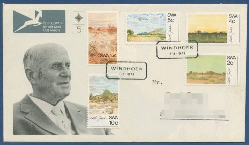 Südwestafrika 1973 Gemälde von Adolph Jentsch Landschaften 368/72 FDC (X41543)