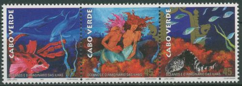 Kap Verde 1997 Meeressagen Meerjungfrau Fische 731/33 ZD postfrisch (C24508)