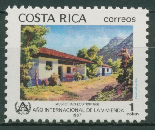Costa Rica 1987 Jahr für menschenwürdiges Wohnen Häuser Gemälde 1342 postfrisch