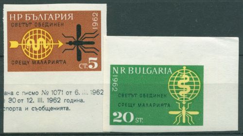 Bulgarien 1962 Kampf gegen Malaria 1308/09 B postfrisch