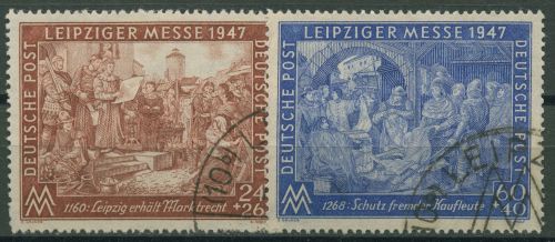 Alliierte Besetzung 1947 Leipziger Messe 941/42 II B gestempelt
