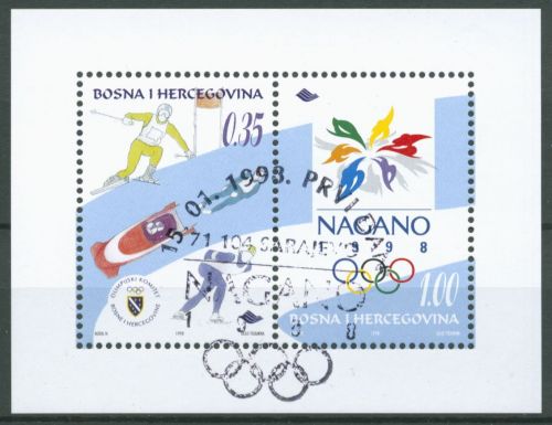 Bosnien-Herzegowina 1998 Olympia Nagano Block 4 gestempelt (C66411)