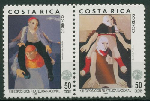 Costa Rica 1995 Briefmarkenausstellung San José Gemälde 1449/50 ZD postfrisch