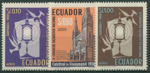 Ecuador 1958 Eucharistischer Kongress Kathedrale 974/76 postfrisch