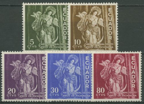 Ecuador 1959 Jungfrau von Quito 1004/08 postfrisch, kleiner Zahnfehler