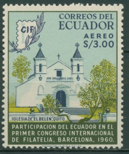 Ecuador 1961 Philatelistenkongress Barcelona Kirchre 1055 postfrisch