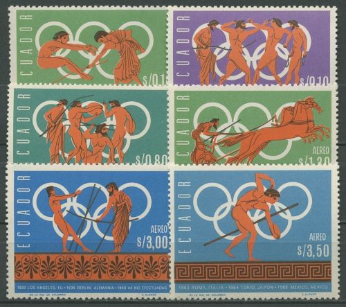 Ecuador 1966 Geschichte der Olympischen Spiele 1262/67 postfrisch