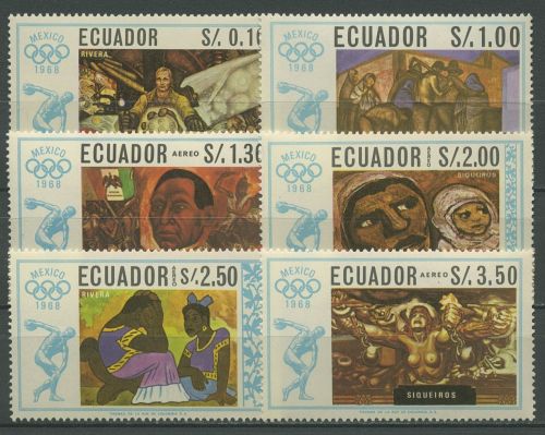 Ecuador 1967 Olympische Sommerspiele Mexiko 1313/18 postfrisch