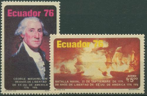 Ecuador 1976 G.Washington Unabhängigkeit Amerikas Seeschlacht 1734/35 postfrisch