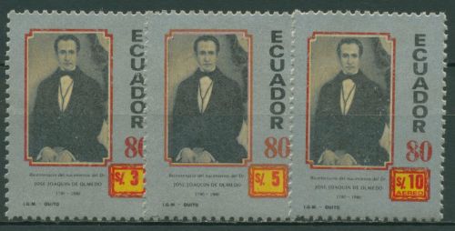 Ecuador 1980 Persönlichkeiten José Olmedo 1818/20 postfrisch