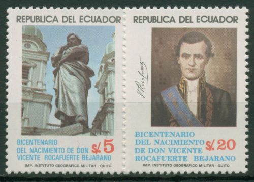 Ecuador 1983 Persönlichkeiten Präsident Vicente Rocafuerte 1943/44 postfrisch