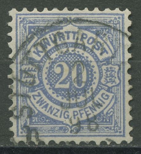 Württemberg 1875 weiße Ziffern im Kreis 47 a gestempelt
