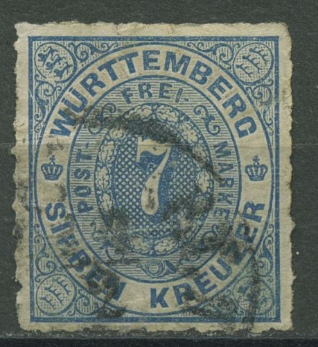 Württemberg 1869 Ziffer im Oval 39 a gestempelt, Marke dünn
