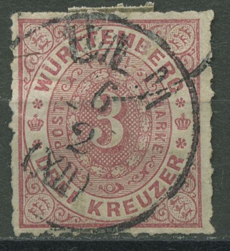 Württemberg 1869 Ziffer im Oval 38 gestempelt