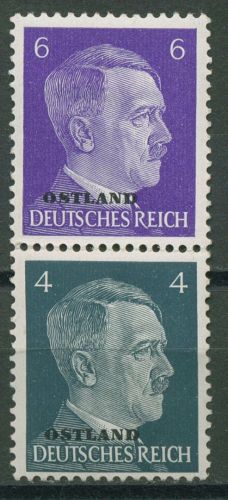 Ostland 1941 Freim. Hitler Zusammendruck aus Automatenrollen S 3 mit Falz