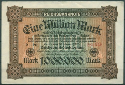Dt. Reich 1 Million Mark 1923, Ro 85 a leicht gebraucht (K861)