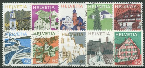 Schweiz 1973 Landschaften Sehenswürdigkeiten 1003/12 gestempelt
