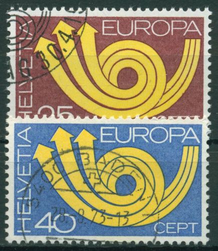 Schweiz 1973 Europa CEPT Posthorn 994/95 gestempelt