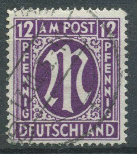 Bizone 1945 AM-POST Englischer Druck 15 b G y gestempelt