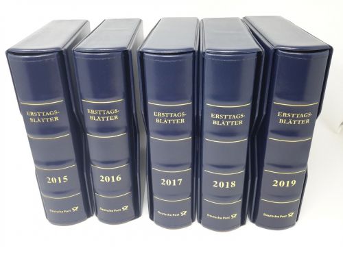 5 x ETB Ersttagsblatt Album+Kassette+50 Hüllen DEUTSCHE POST gebraucht (Z3294)