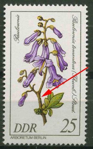 DDR 1981 Seltene Gehölze mit Plattenfehler 2576 F 38 postfrisch