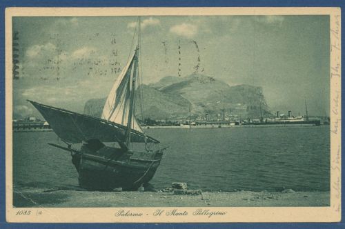 Palermo Hafen Monte Pellegrino, gelaufen 1922 (AK5706)
