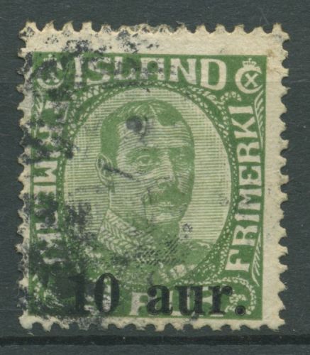 Island 1922 König Christian X. neuer Wertaufdruck 110 gestempelt