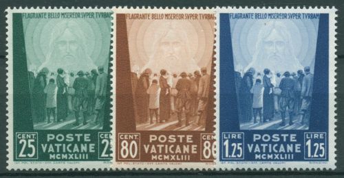 Vatikan 1944 Hilfe für Kriegsopfer Jesusgesicht 96/98 postfrisch