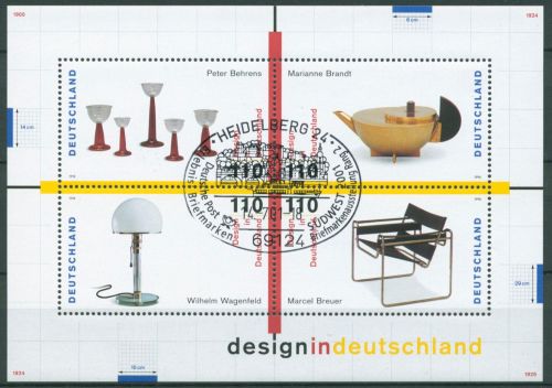 Bund 1998 Design aus Deutschland Block 45 gestempelt (C98776)