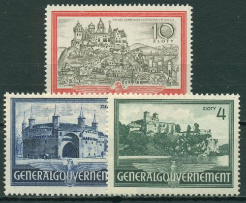 Generalgouvernement 1941 Bauwerke 63/65 postfrisch