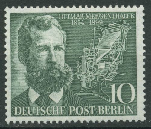 Berlin 1954 100. Geburtstag von Ottmar Mergenthaler 117 postfrisch