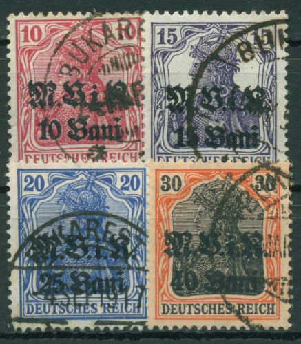 Militärverwaltung in Rumänien 1917 Germania mit Aufdruck 4/7 gestempelt