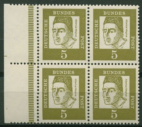 Bund 1961 Bedeutende Deutsche, 4er-Block aus MHB 347 ya SR li. postfrisch