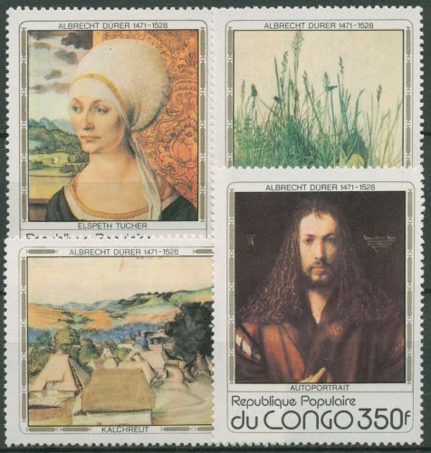 Kongo (Brazzaville) 1978 Gemälde Albrecht Dürer 657/60 postfrisch